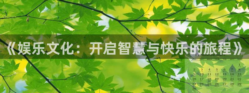 恒行5注册：《娱乐文化：开启智慧与快乐的旅程》